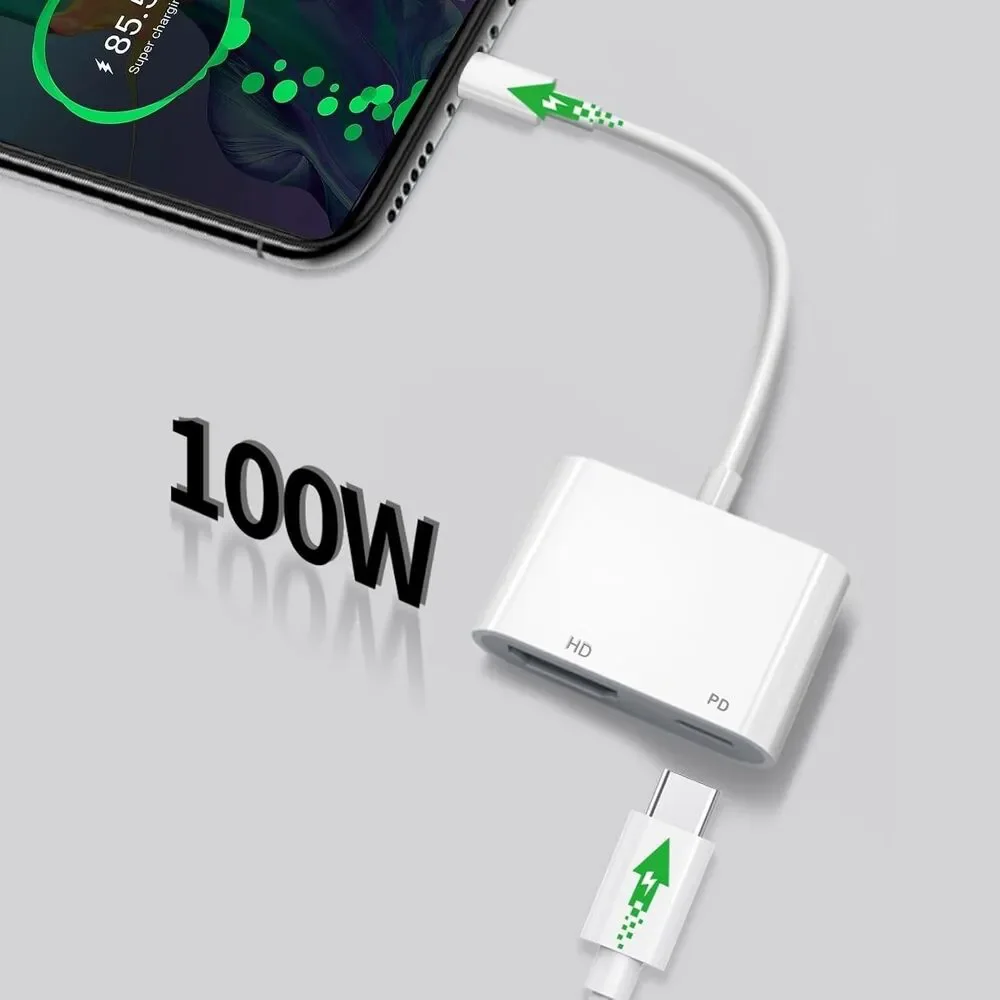 USB-C to HDMI Adapter 4K@60Hz - 100W PD Fast Charging - For iPhone 16/15 Mac